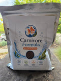Actual FinNaturals Carnivore Formula 2.5 mm silver pouch photographed outdoors, front label.